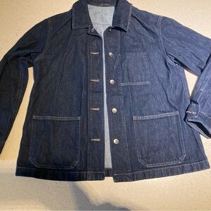 Uniqlo Dark Denim Jacket Utility Jacket Chore Coat